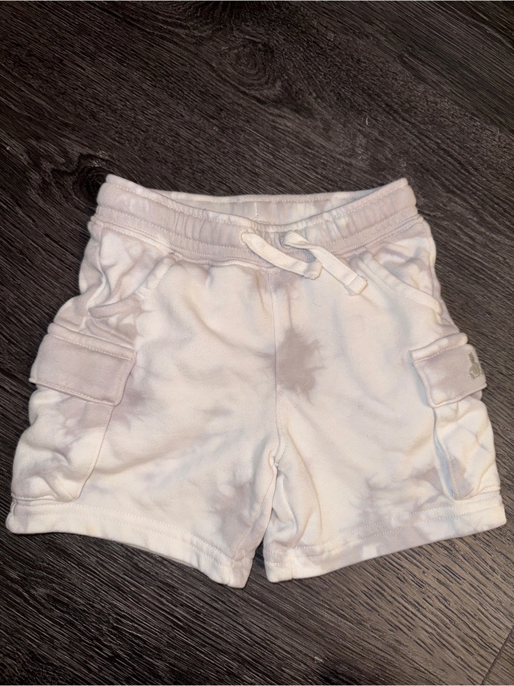 Baby Gap White Washed Tie-Dye Cargo Cotton Shorts - White/Grey